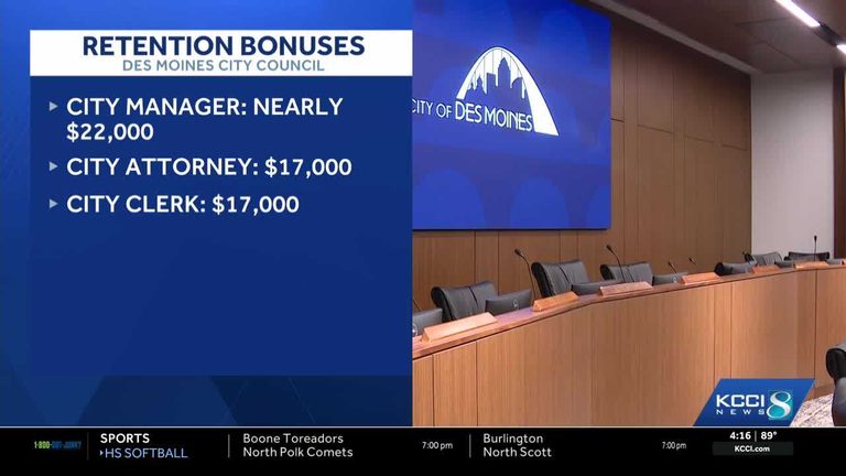 Des Moines Approves Retention Bonuses