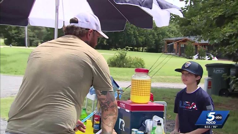 Edmond Boy Sells Lemonade For Police Christmas Program