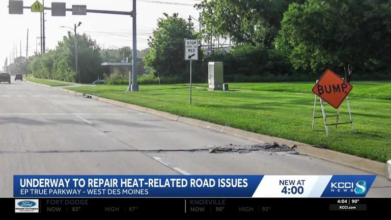 Heat Causes Road Buckling In West Des Moines