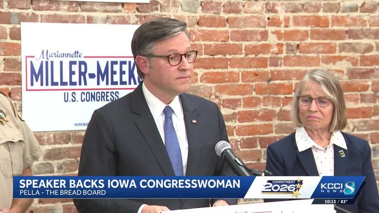 House Speaker Mike Johnson Campaigns In Iowa
