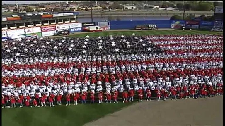 Iowans Unite To Form Massive American Flag