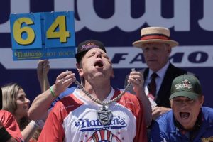 Joey Chestnut Wins Hot Dog Eating Contest