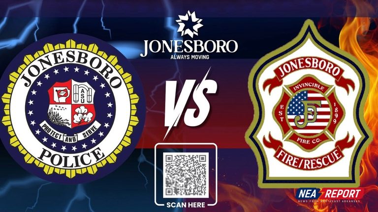 Jonesboro Police Fire Depts Compete In Blood Drive