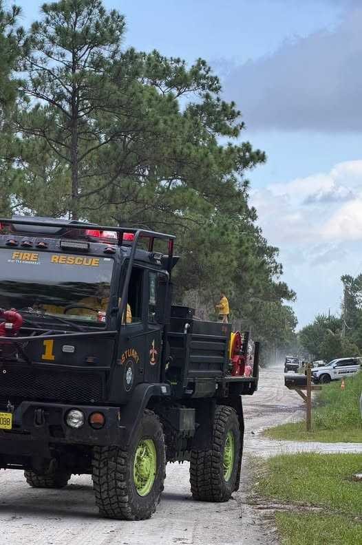 Martin County Firefighters Battle Brush Fire