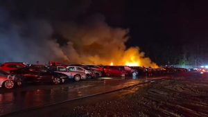 Mass Car Auction Site Fire