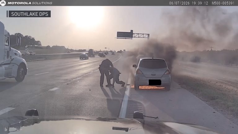 Southlake Officer Rescues Driver From Burning Vehicle