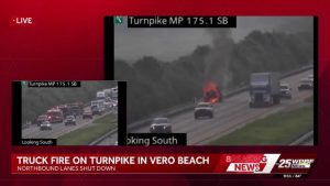 Truck Fire Closes Northbound Lanes On Florida S Turnpike