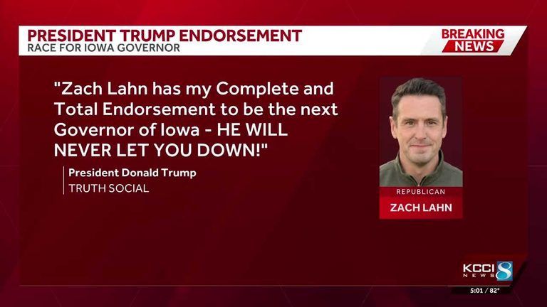 Trump Endorses Zach Lahn In Iowa Governor S Race