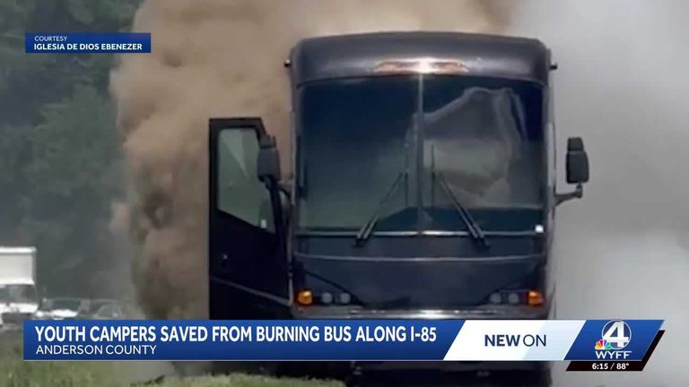 Youth Group Escapes Bus Fire