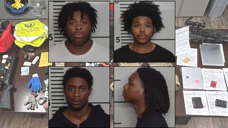 4 Men Arrested In Louisville Vehicle Burglary Spree