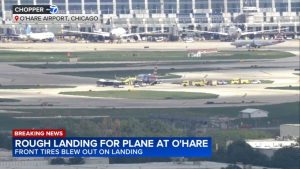 American Airlines Flight Experiences Blown Tires On Landing At Chicago O Hare