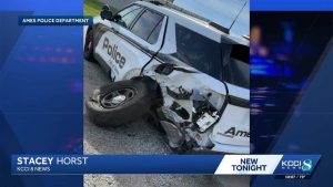 Ames Police Officer Injured After Patrol Car Hit On Interstate