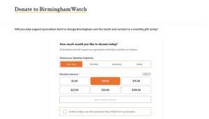 Birminghamwatch Updates Donation Page