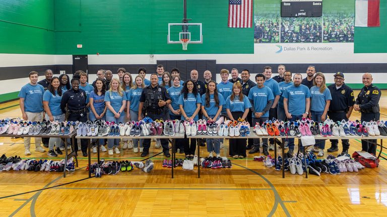 Dallas Police Partner With Companies To Give Kids New Shoes