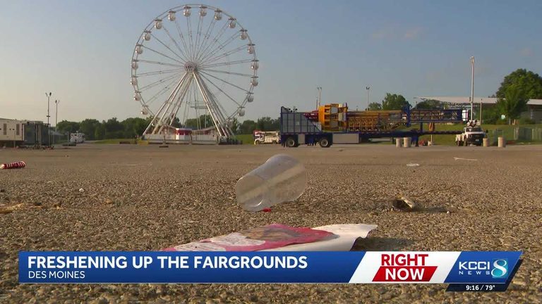 Des Moines Crews Begin Weeks Long Cleanup Of Record Breaking Iowa State Fairgrou