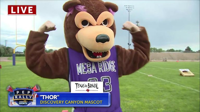 Discovery Canyon And Mesa Ridge Mascots Face Off At Colorado Springs Pep Rally