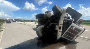 Dump Truck Overturns In Pinellas County