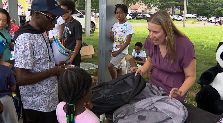 East Hartford Schools Gives Out Backpacks