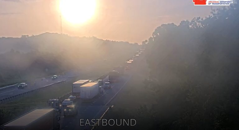 Eastbound I 40 Traffic Halted Near Coal Hill After Semi Truck And Car Collision