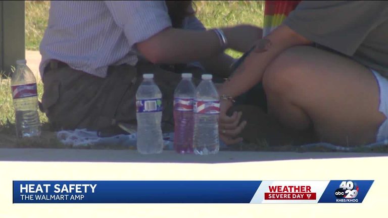 Fans Brave Heat At Walmart Amp Concert In Rogers With Umbrellas And Misters