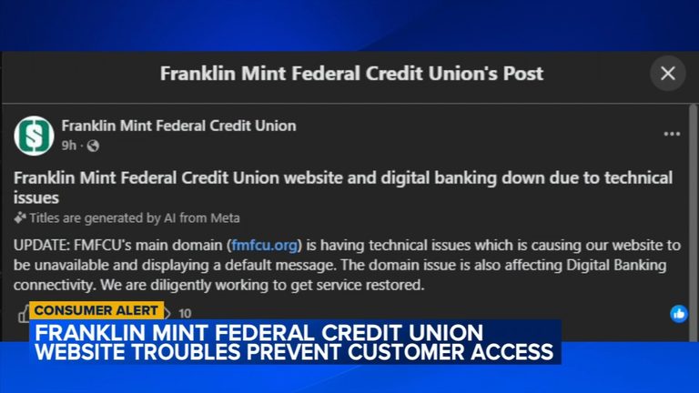 Franklin Mint Federal Credit Union Website Outage Disrupts Philadelphia Area Mem