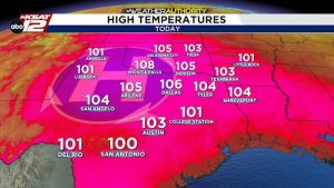 Heat High Settles Over Texas Bringing Record Breaking Temperatures