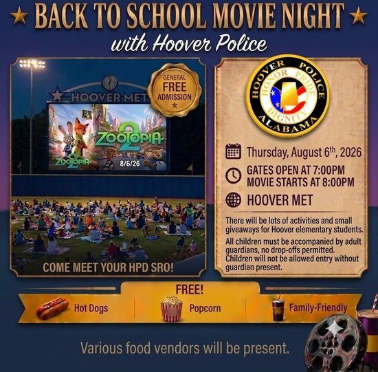 Hoover Police Host Free Movie Night