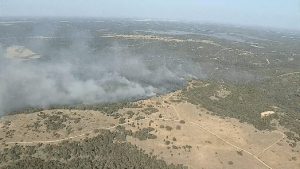 Jack County Firefighters Battle Brush Fire