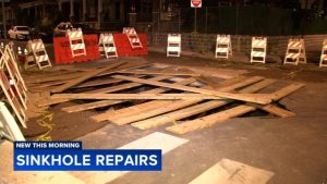 Large Sinkhole Opens In Philadelphia S Logan Section