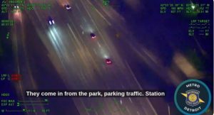 Michigan State Police Helicopter Stops High Speed Freeway Race On M 10