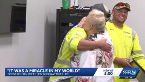 Midland Power Crew Honored For Rescuing 76 Year Old Boone Woman After Fall