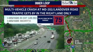 Multi Vehicle Crash On I 495 Near Md 202 Blocks Four Lanes In Prince George S Co