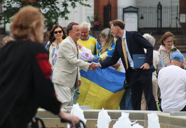 New Haven Ukrainian Community Holds Flag Raising To Support Ukraine