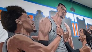 New Spurs Mural Opens At Boomtown Sports Cards In San Antonio