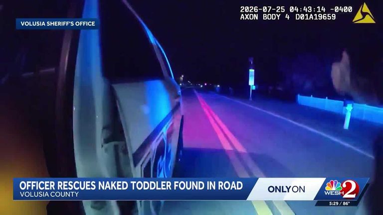 Officer Rescues Naked Toddler