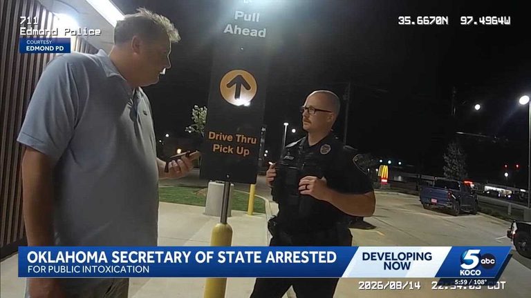 Oklahoma Secretary Of State Benjamin Lepak Arrested For Public Intoxication In E