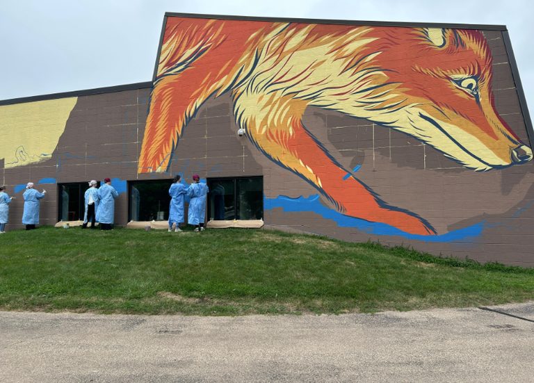 Oshkosh Students Help Paint Fox River Mural