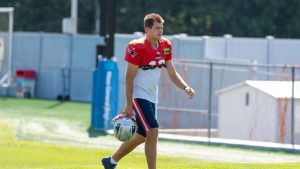 Patriots Practice Indoors Due To Weather