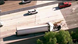 Person Trapped Inside Semi Truck After 10 Freeway Crash In Claremont