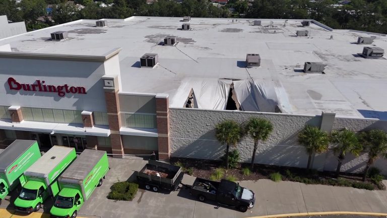 Port Richey Burlington Store Roof Partially Collapses After Heavy Rain