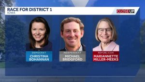 Preview Of Iowa S 1St Congressional District Race Miller Meeks Bohannan And Brid