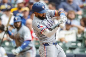 Rangers Halt Four Game Slide With 7 4 Victory Over Brewers