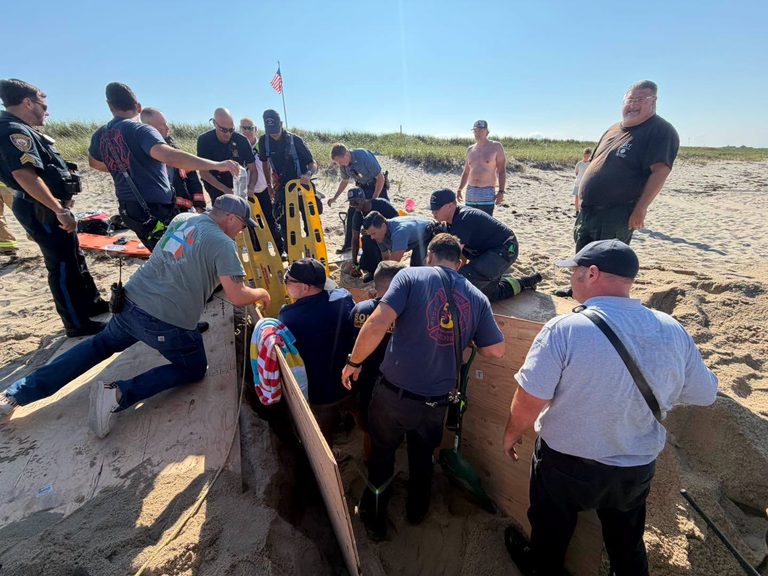 Sandwich Police Rescue Beachgoer Stuck In Sand Between Sagamore And Scusset Beac