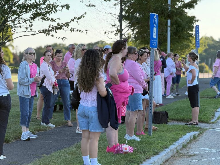 Silent Pink Rally Held Outside Plymouth Courthouse In Support Of Lindsay Clancy