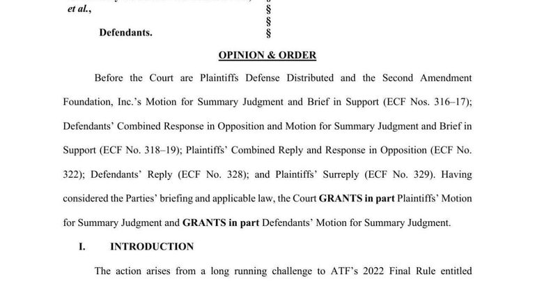 Texas Judge Blocks Atf Rule Expanding Definition Of Firearms