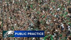 Thousands Gather At Lincoln Financial Field For Eagles Public Practice