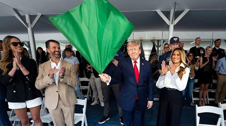 Trump Waves Green Flag At Indycar Freedom 250 As Nascar Fans React