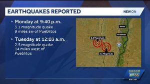 Two Small Quakes Felt Across Central New Mexico On Monday Night And Tuesday Dawn