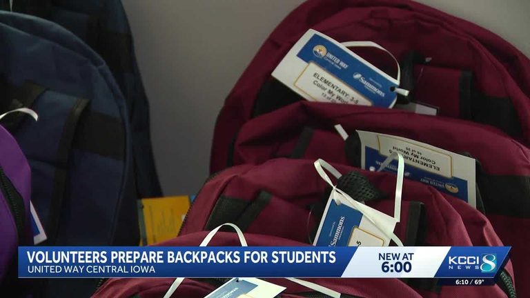 United Way Gifts Backpacks To Central Iowa Students