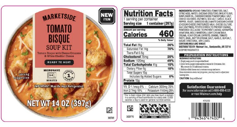 Walmart Recalls Tomato Soup Kits